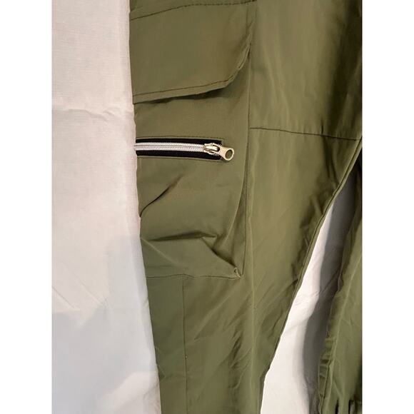 Men's XXL Olive Jogger Pants EUC Zipper Cargo Cotton Blend - Picture 3 of 5